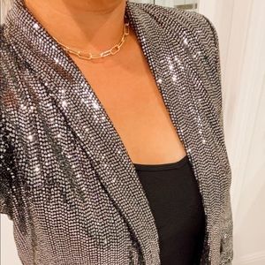 T Tahari Metallic Sequined Blazer Size 6 Sold Out